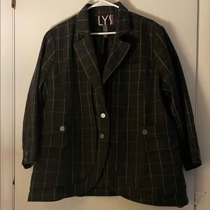 Women's Vintage LYS Dark Plaid Blazer
